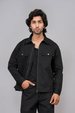 Load image into Gallery viewer, Men’s Premium Black Zip-Front Shacket
