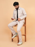 Load image into Gallery viewer, Men’s Classic Beige Slim Fit Trousers