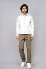 Load image into Gallery viewer, Men’s Olive Green Slim Fit Trousers