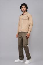 Load image into Gallery viewer, Men’s Premium Light Grey Zip-Front Shacket