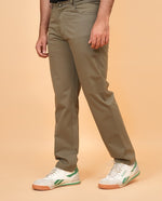 Load image into Gallery viewer, Men’s Olive Green Slim Fit Trousers