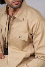 Load image into Gallery viewer, Men’s Premium Khaki Zip-Front Shacket
