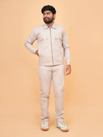 Load image into Gallery viewer, Men’s Classic Beige Slim Fit Trousers