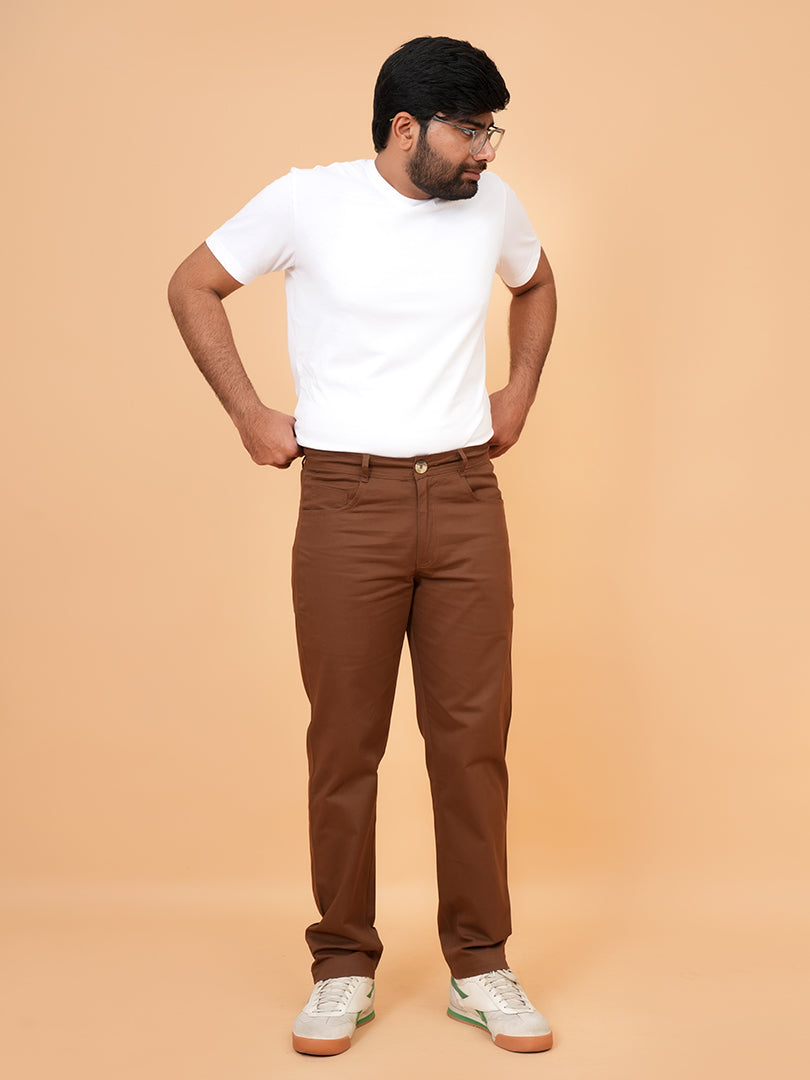 Men’s Classic Dark Brown Slim Fit Trousers