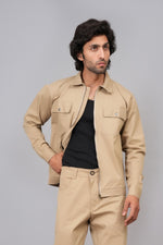 Load image into Gallery viewer, Men’s Premium Khaki Zip-Front Shacket