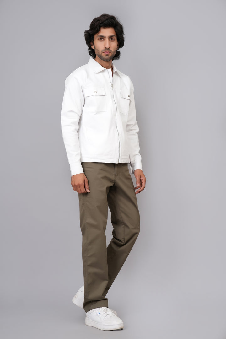 Men’s Olive Green Slim Fit Trousers
