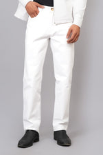 Load image into Gallery viewer, Men’s Classic White Slim Fit Trousers
