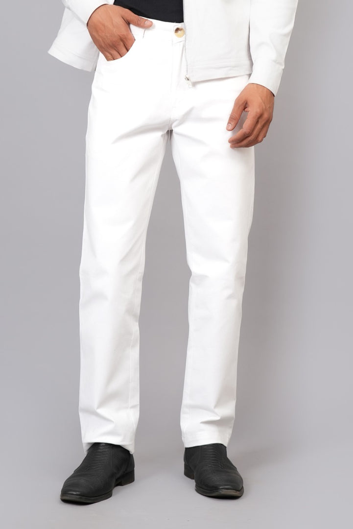 Men’s Classic White Slim Fit Trousers