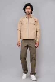 Men’s Premium Light Grey Zip-Front Shacket