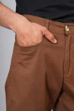 Load image into Gallery viewer, Men’s Classic Dark Brown Slim Fit Trousers