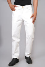 Load image into Gallery viewer, Men’s Classic White Slim Fit Trousers