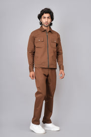 Men’s Coffee Brown Structured Corset Set