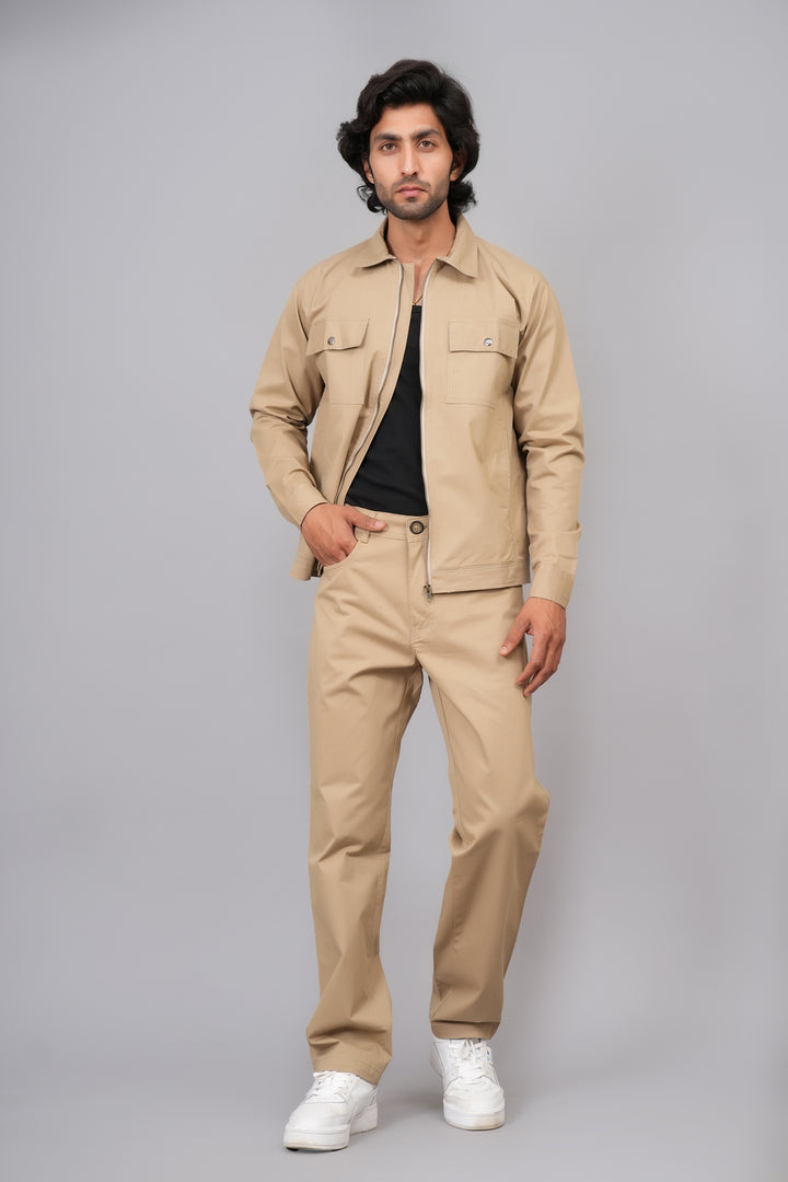 Men’s Khaki Smart Casual Co-Ord Set