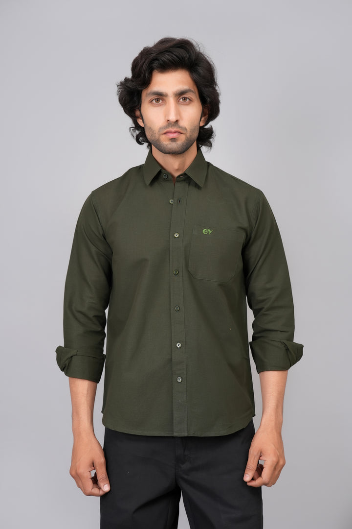 Premium Olive Green Casual Shirt for Men