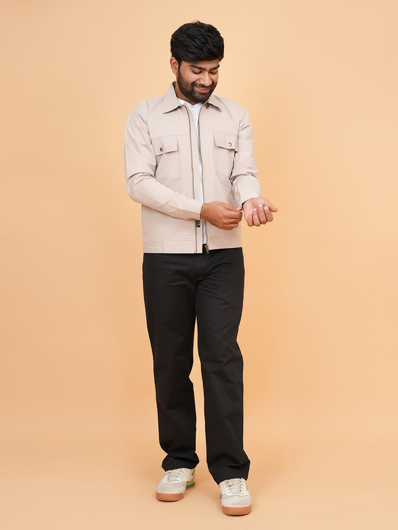 Men’s Sand Beige Structured Shacket