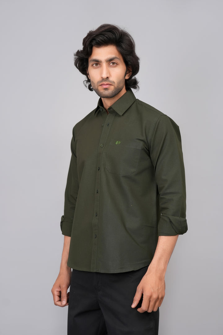 Premium Olive Green Casual Shirt for Men