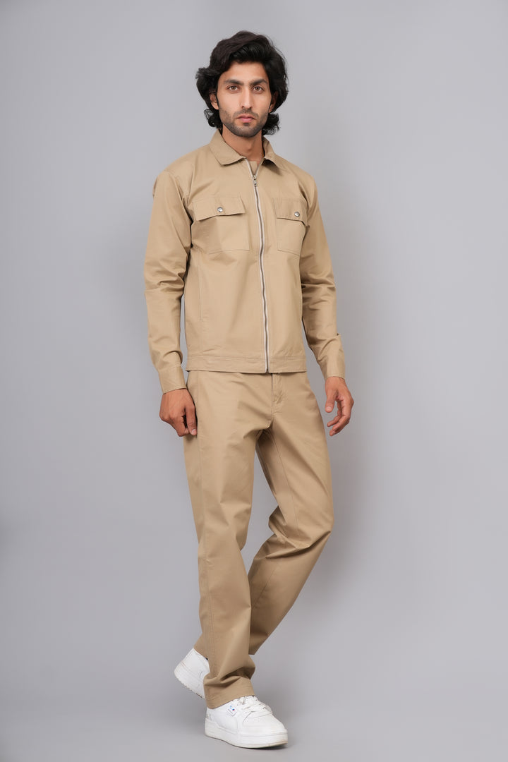 Men’s Khaki Smart Casual Co-Ord Set