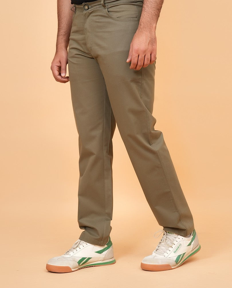 Men’s Olive Green Slim Fit Trousers
