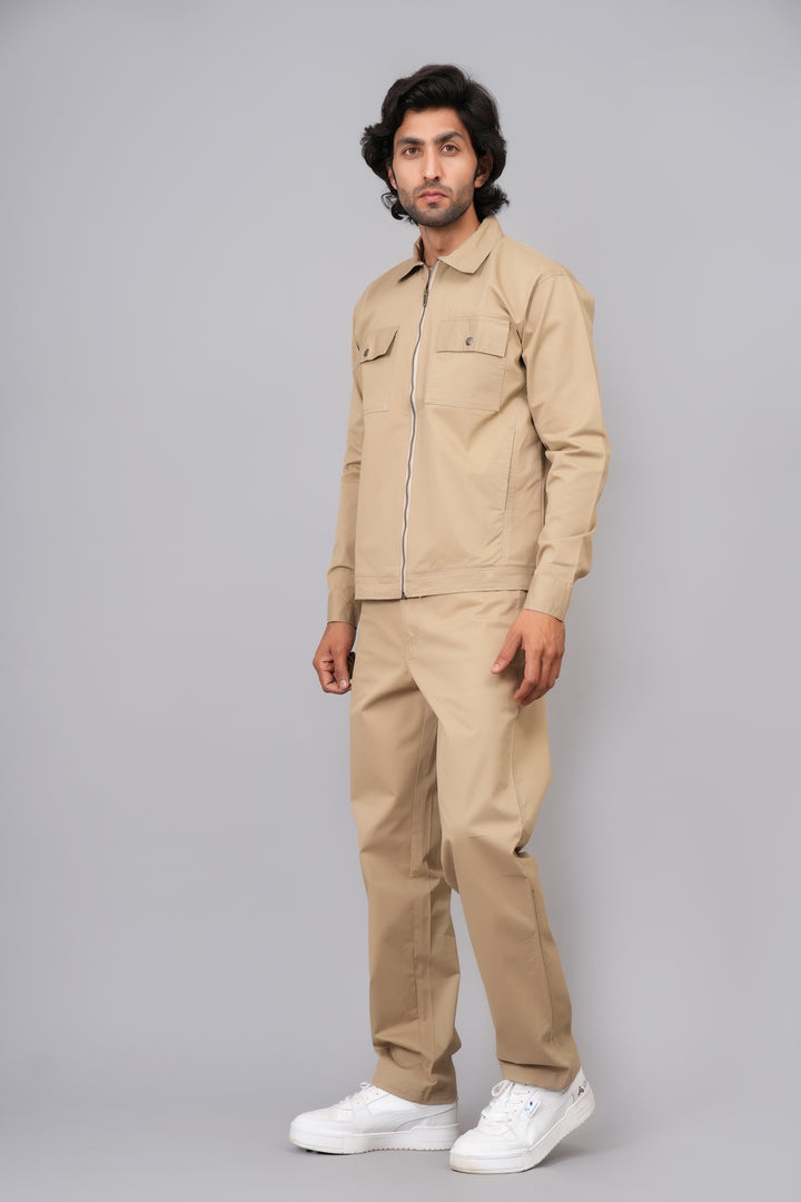Men’s Khaki Smart Casual Co-Ord Set