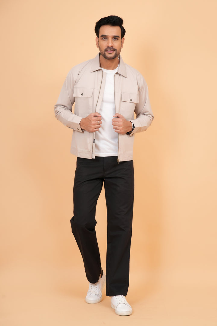 Men’s Sand Beige Structured Shacket