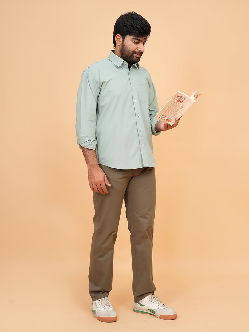 Men’s Olive Green Slim Fit Trousers