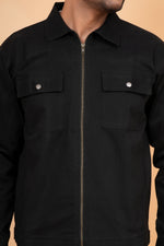 Load image into Gallery viewer, Men’s Premium Black Zip-Front Shacket