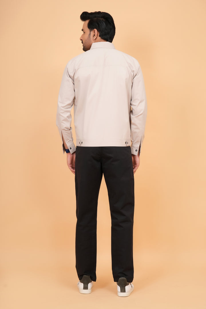 Men’s Sand Beige Structured Shacket