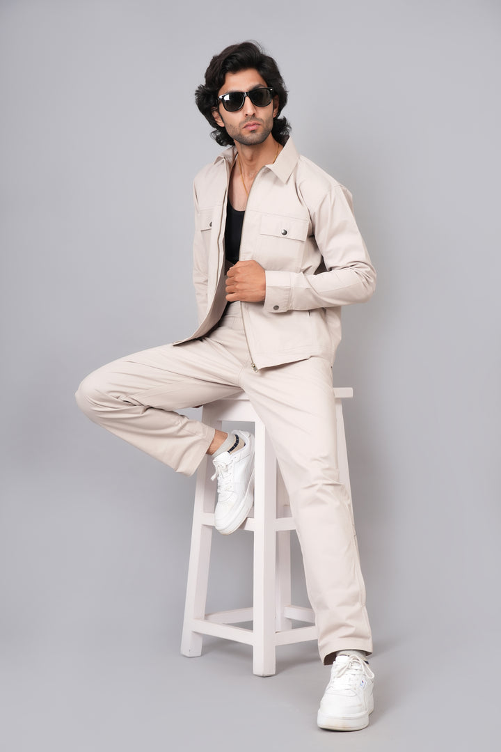 Men’s Classic Beige Utility Co-Ord Set